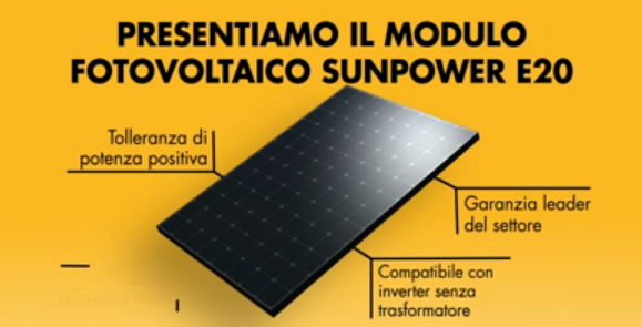 Modulo Solare fotovoltaico Sunpower E 20